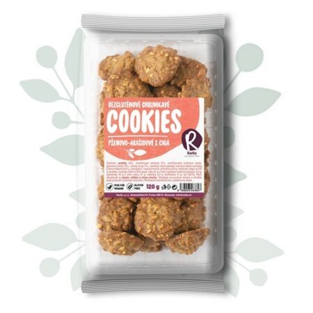 Bezgluténové chrumkavé Cookies - pšenové s arašidmi a chia Ravita 120g