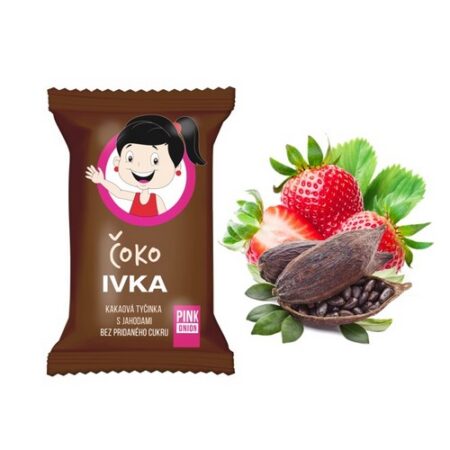 Detská kakaová tyčinka s jahodami - Čoko Ivka 20g Pink Onion