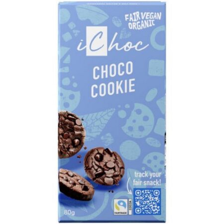 iChoc Ryžová čokoláda Choco cookies BIO Vegan Fair trade 80g