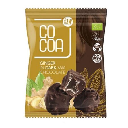 Zázvor v horkej RAW Bio čokoláde  70g COCOA