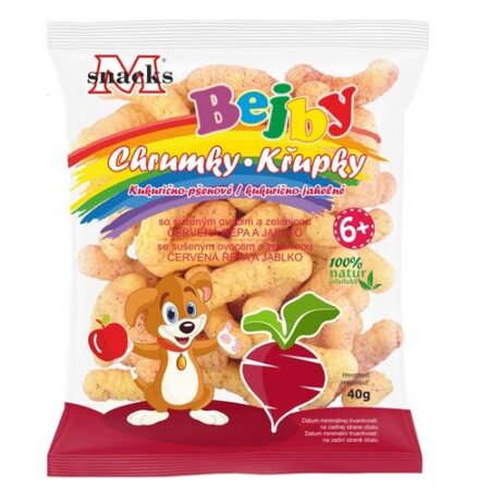 Kukurično-pšenové chrumky so sušenou repou a jablkom 40g Bejby