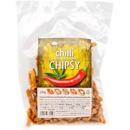 Chipsy chilli a konopné semienko 100g Damodara