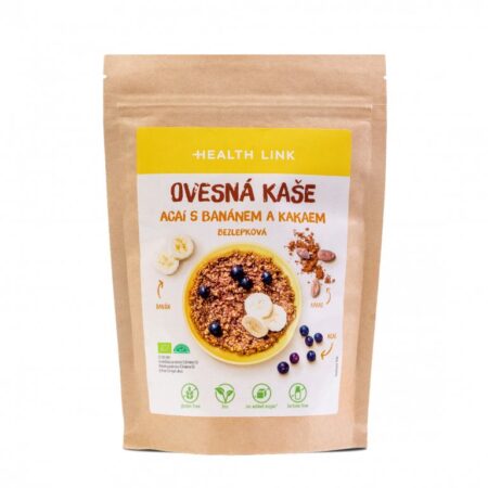 Ovsená kaša bezlepková Acaí s banánom a kakaom BIO
