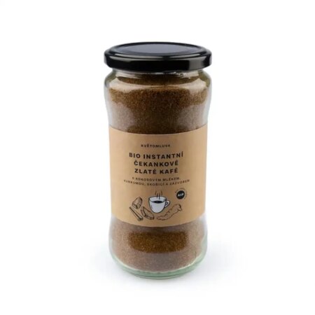 Květomluva Instantné čakankové Zlaté kafé AIP s kokosovým mliekom, kurkumou BIO 115g
