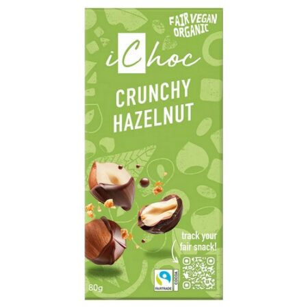 iChoc Ryžová čokoláda s lieskovými orieškami BIO Vegan Fair trade 80g