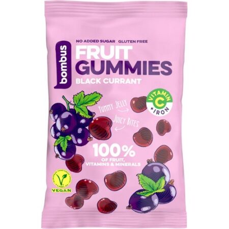 Bombus Fruit energy gummies čierna ríbezľa kúsky 35g