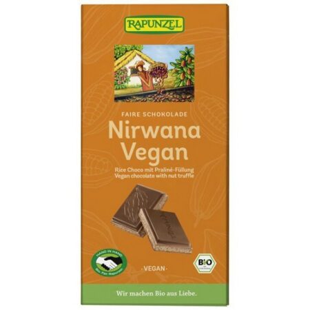 Rapunzel Ryžová čokoláda s nugátovou náplňou Nirwana BIO Vegan 100g