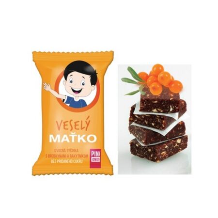 Pink Onion Detská ovocná tyčinka s broskyňami a raktyníkom - Veselý Maťko 20g