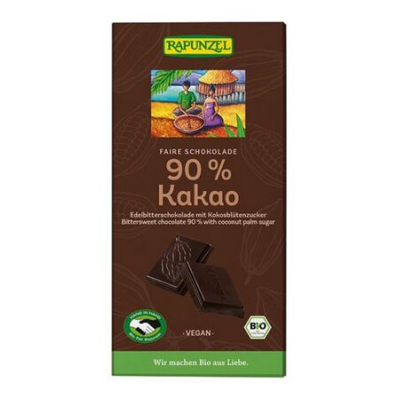 Rapunzel Horká čokoláda 90% BIO 80g