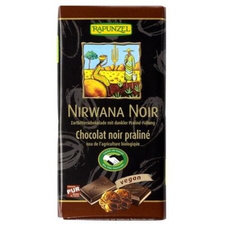 Rapunzel Horká čokoláda Nirwana s nugátovou náplňou BIO Vegan 100g