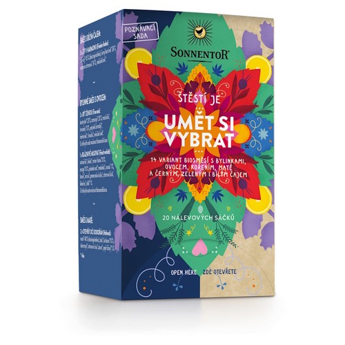 Sonnentor Šťastie je vedieť si vybrať porciovaný čaj BIO 31,2g