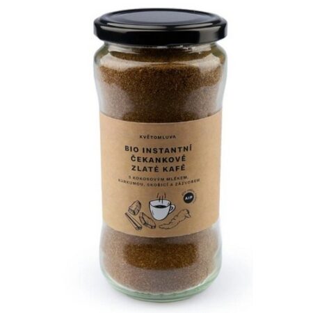 Květomluva Instantná čakanková zlatá káva s kokosovým mliekom,kurkumou a škoricou BIO 115g