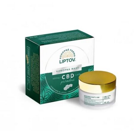 Konopná farma Liptov Konopná masť CBD 500mg 1,65% prírodná 30ml