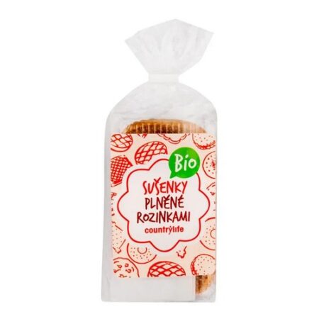 Country Life Sušienky plnené hrozienkami BIO 200g