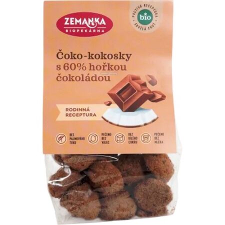 Zemanka Čoko-kokosky s horkou 60% čokoládou BIO 100g
