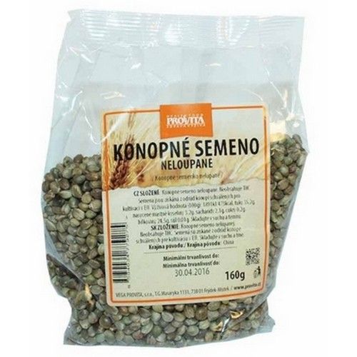 Konopné semiačka nelúpané 160g VP
