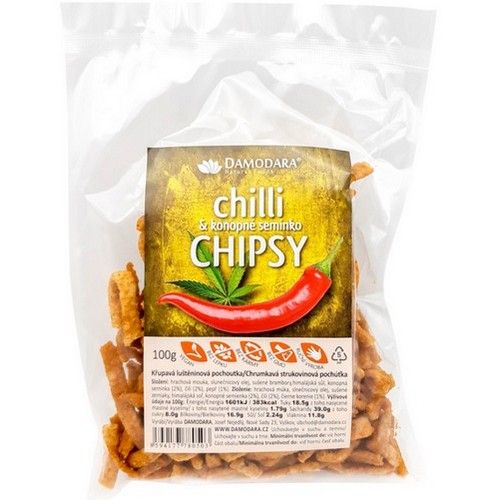 Damodara Chipsy chilli a konopné semienko 100g