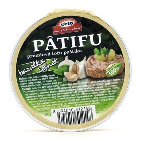 Veto Paštéta Patifu bazalka a cesnak 100g